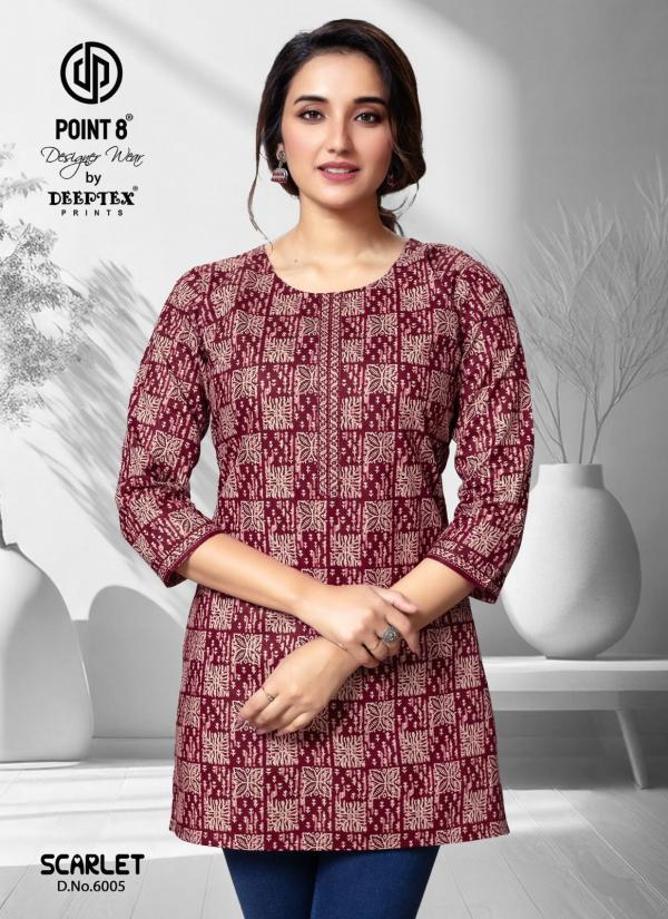 Deeptex Scarlet Vol 6 Cotton Poplin Short Kurti Collection